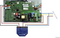 Wiring diagram of a Shelly 0-10V to a Buva Q stream