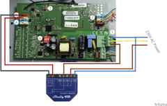 Wiring diagram of a Shelly 0-10V to a Buva Q stream